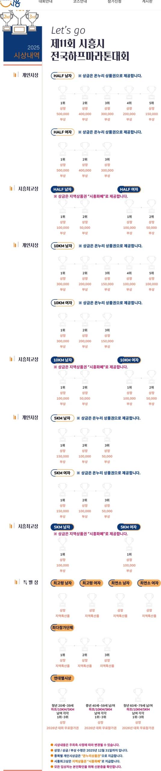 2025 시흥시 전국하프마라톤 시상 scaled