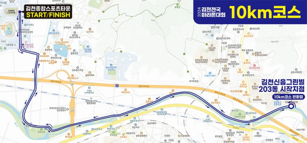 김천 전국마라톤 2025 10km 코스