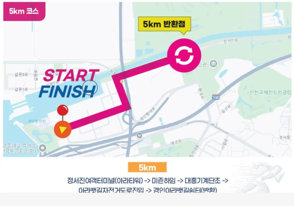 정서진 아라뱃길 마라톤 2025 5km 코스
