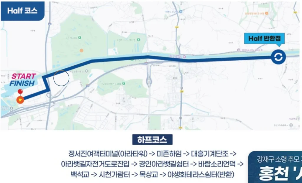 정서진 아라뱃길 마라톤 2025 하프코스